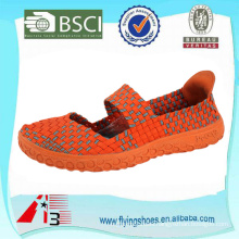 china factory women handmade woven weave shoes with strap